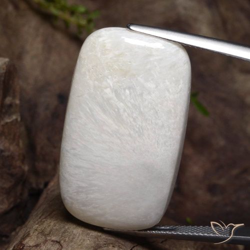 28.79ct Natural Blanco apagado Escolecita, Forma Cojín, Opaco