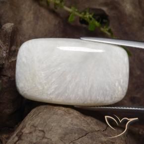Escolecita Blanco apagado natural de 28.79 ct, Forma Cojín, Opaco