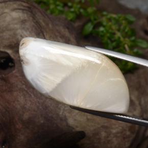 Scolecita blanco natural de 28,06 ct, forma elegante, opaco