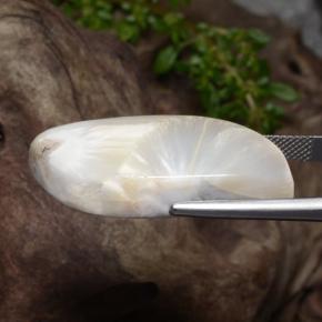 Scolecita blanco natural de 28,06 ct, forma elegante, opaco