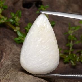 Scolecita blanco natural de 9,97 ct, en forma de pera, opaco