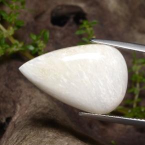 Scolecita blanco natural de 9,97 ct, en forma de pera, opaco