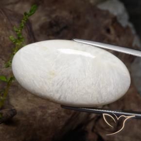 Escolecita Blanco claro natural de 35.18 ct, Ovalada, Opaco
