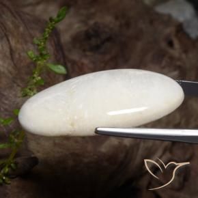 Escolecita Blanco claro natural de 35.18 ct, Ovalada, Opaco