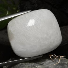 Escolecita Blanco grisáceo claro natural de 23.86 ct, Forma Cojín, Opaco