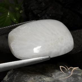 Escolecita Blanco grisáceo claro natural de 23.86 ct, Forma Cojín, Opaco
