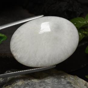 Escolecita Blanco natural de 29.57 ct, Corte Óvalo, Opaco