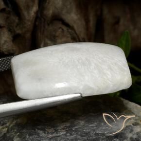 Escolecita Blanco grisáceo claro natural de 18.97 ct, Elegante, Opaco