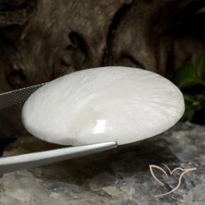 Escolecita Blanco grisáceo claro natural de 38.06 ct, Ovalada, Opaco