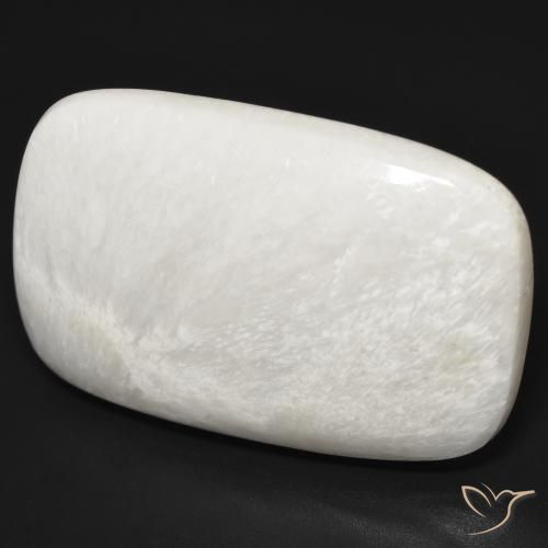 Escolecita Blanco cálido natural de 32.82 ct, Forma Cojín, Opaco