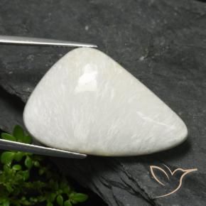 Escolecita Blanco grisáceo claro natural de 18.54 ct, Elegante, Opaco