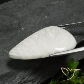Escolecita Blanco grisáceo claro natural de 18.54 ct, Elegante, Opaco