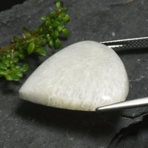 Escolecita Blanco natural de 17.14 ct, En forma de pera, Opaco