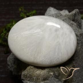 Escolecita Blanco cálido natural de 33.75 ct, Ovalada, Opaco