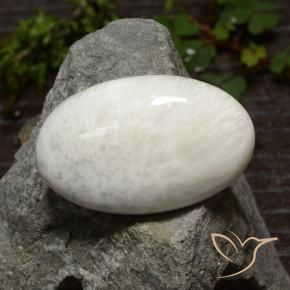 Escolecita Blanco claro natural de 29.06 ct, Corte Óvalo, Opaco