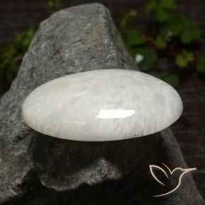 Escolecita Blanco claro natural de 29.06 ct, Corte Óvalo, Opaco