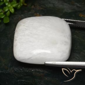Escolecita Blanco claro natural de 27.96 ct, Forma Cojín, Opaco