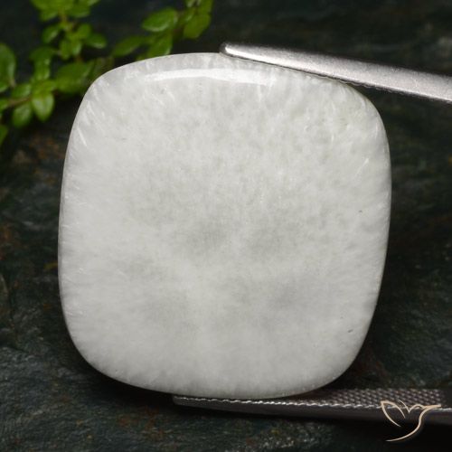 27.39ct Natural Blanco cálido Escolecita, Forma Cojín, Opaco
