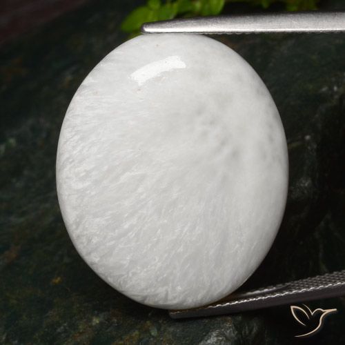 25.71ct Natural Blanco claro Escolecita, Ovalada, Opaco