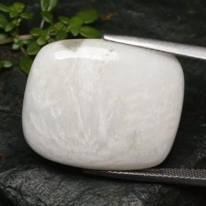 Escolecita Blanco cálido natural de 19.86 ct, Corte Cojín, Opaco