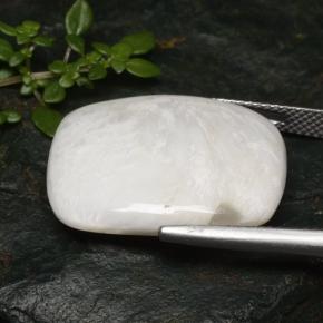 Escolecita Blanco cálido natural de 19.86 ct, Corte Cojín, Opaco