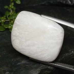 Scolecita blanco natural de 20,75 ct, corte cojín, opaco