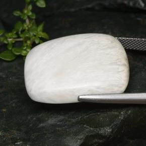 Scolecita blanco natural de 20,75 ct, corte cojín, opaco