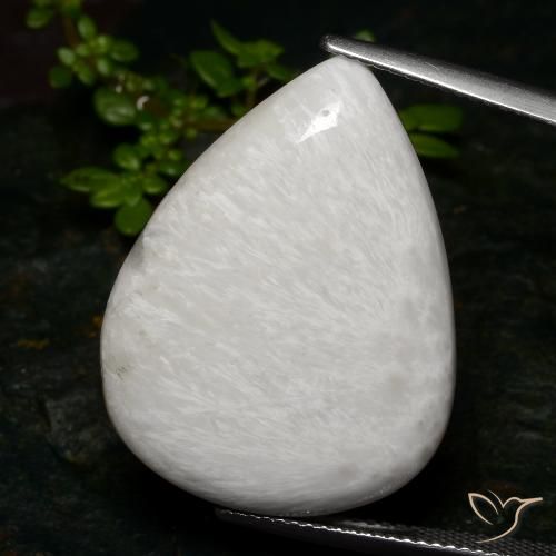 19.68ct Natural Blanco crema Escolecita, En forma de pera, Opaco