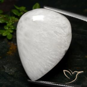 Escolecita Blanco crema natural de 19.68 ct, En forma de pera, Opaco