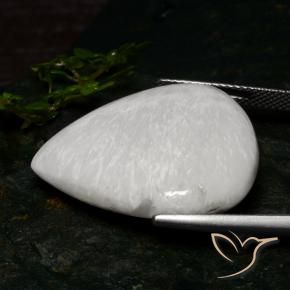 Escolecita Blanco crema natural de 19.68 ct, En forma de pera, Opaco