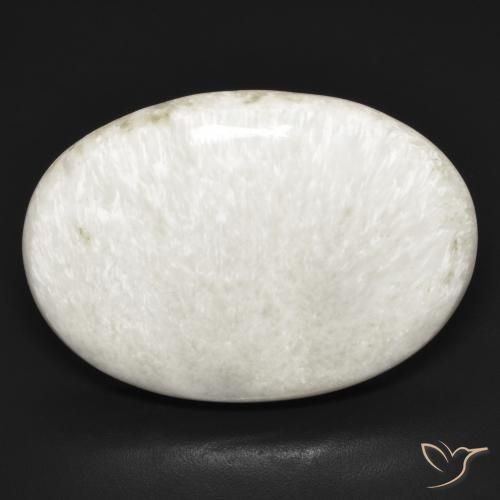 25.44ct Natural Blanco claro Escolecita, Ovalada, Opaco