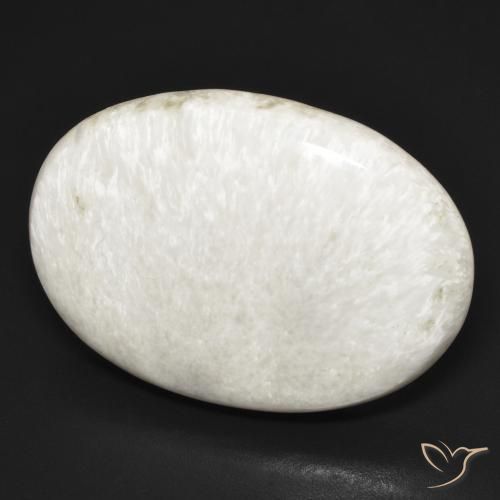 Escolecita Blanco claro natural de 25.44 ct, Ovalada, Opaco