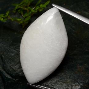 Scolecita blanco natural de 18,91 ct, marquesa, opaco