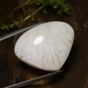 Escolecita Blanco natural de 19.99 ct, En forma de pera, Opaco