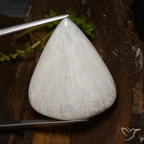 26.24ct Natural Blanco claro Escolecita, En forma de pera, Opaco