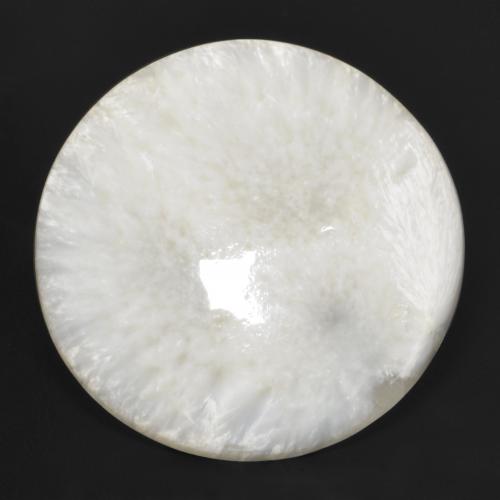 Scolecita blanco natural de 28,29 ct, corte redondo, opaco