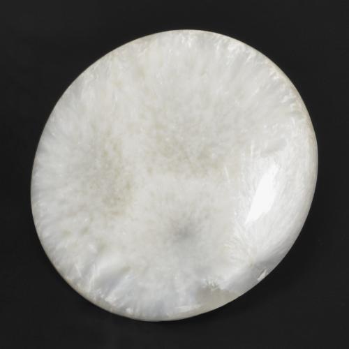 Scolecita blanco natural de 28,29 ct, corte redondo, opaco
