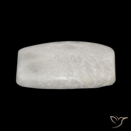 Escolecita Blanco crema natural de 18.97 ct, Forma Cojín, Opaco
