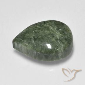 Serafinita Medium Green  natural de 8.09 ct, En forma de pera, Opaco