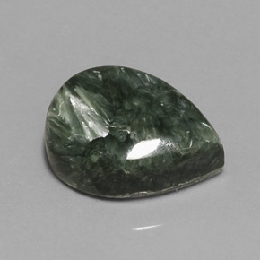 Serafinita Verde natural de 8.32 ct, En forma de pera, Opaco