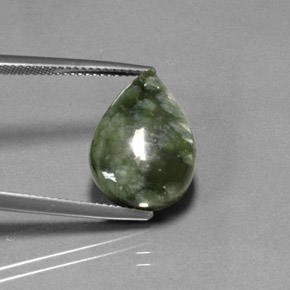 Serafinita verde natural de 8,25 ct, en forma de pera, opaco