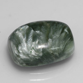 Serafinita Verde natural de 6.08 ct, Corte Cojín, Opaco