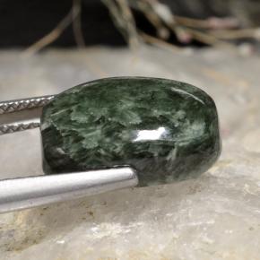 Serafinita Verde natural de 6.02 ct, Corte Cojín, Opaco