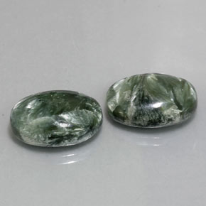 Gemas de Serafinita Verde natural de  ct, Corte Óvalo, Opaco