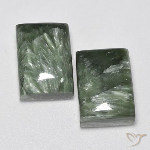 17.19ctw Natural Verde medio serafinita, Corte Baguette, Opaco