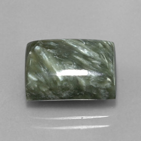 Serafinita Verde natural de 7.85 ct, Corte Baguette, Opaco
