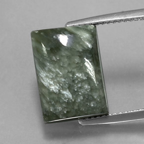 Serafinita Verde natural de 9.43 ct, Corte Baguette, Opaco