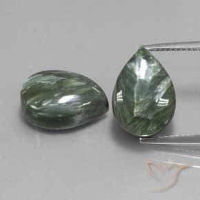 11.93ctw Natural Verde medio serafinita, En forma de pera, Opaco