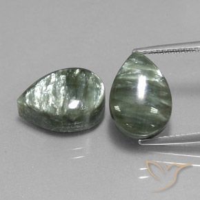 12.42ctw Natural Verde serafinita, En forma de pera, Opaco