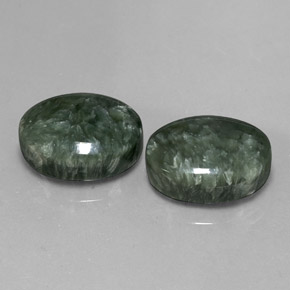 Gemas de Serafinita Verde natural de  ct, Corte Óvalo, Opaco